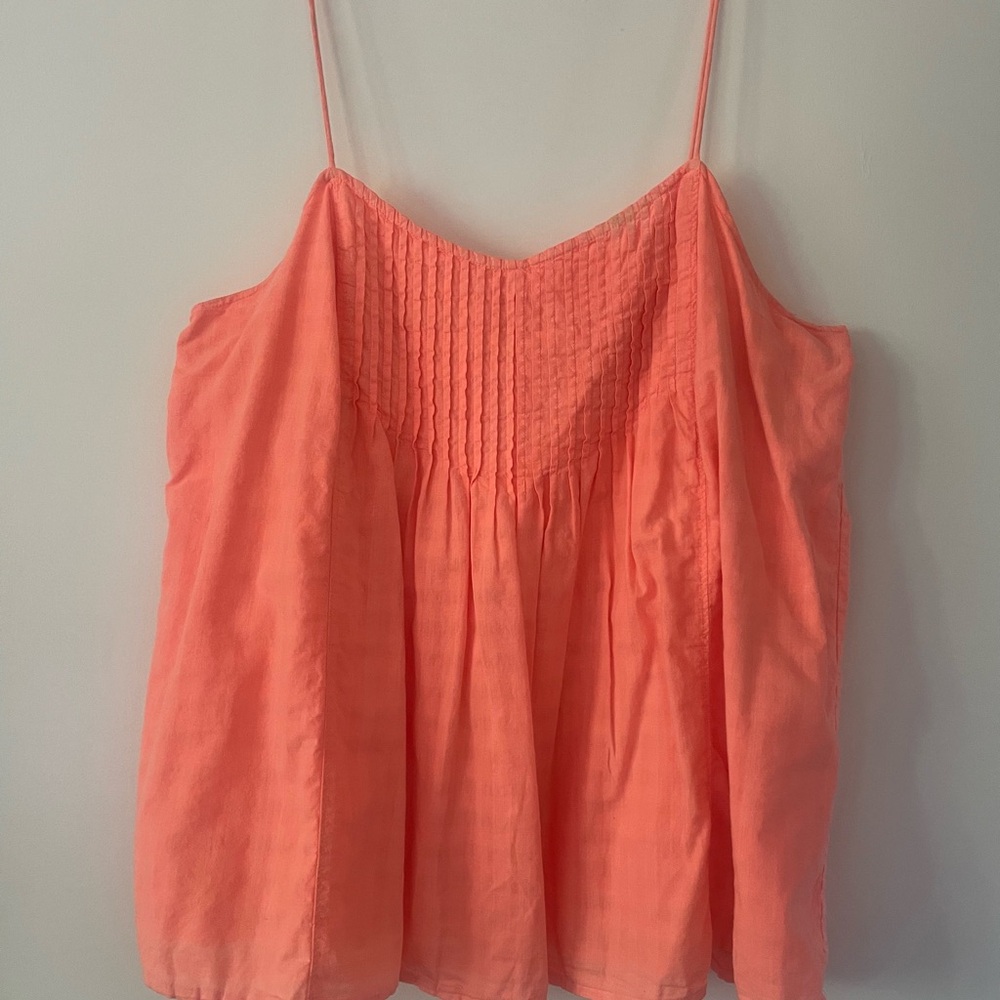 J. Crew Coral Spaghetti-Strap Pintuck Camisole